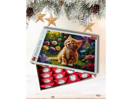 Adventní puzzle kalendář, Kočka, 500 dílků