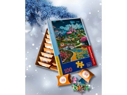 Adventní puzzle kalendář, Popelčin zámek, 100 dílků