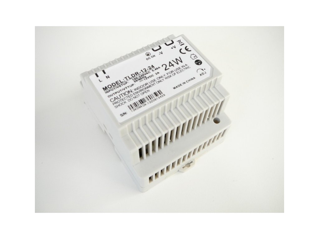 LED zdroj 12V 24W na DIN lištu - DIN lišta 12V 24W TLDR-12-24 zdroj vnitřní