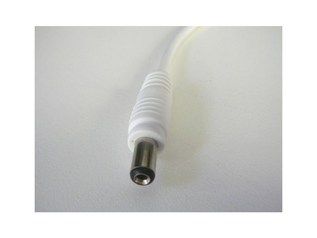 DC konektor napájecí s kabelem - Barva bílá (samec)