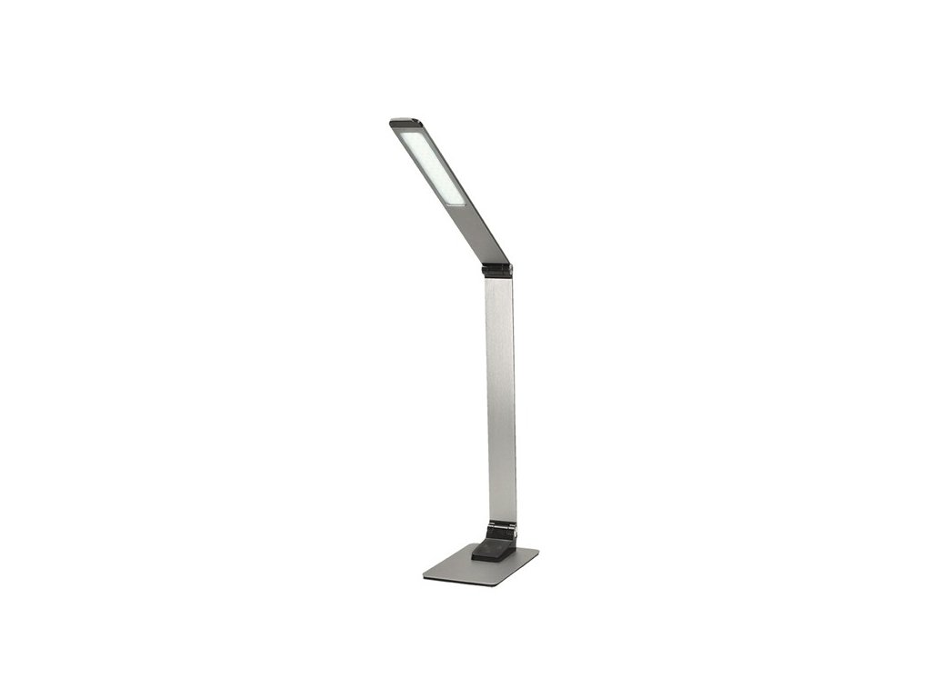 LED stolní lampička stmívatelná, 11W,  změna chromatičnosti, broušený hliník, stříbrná