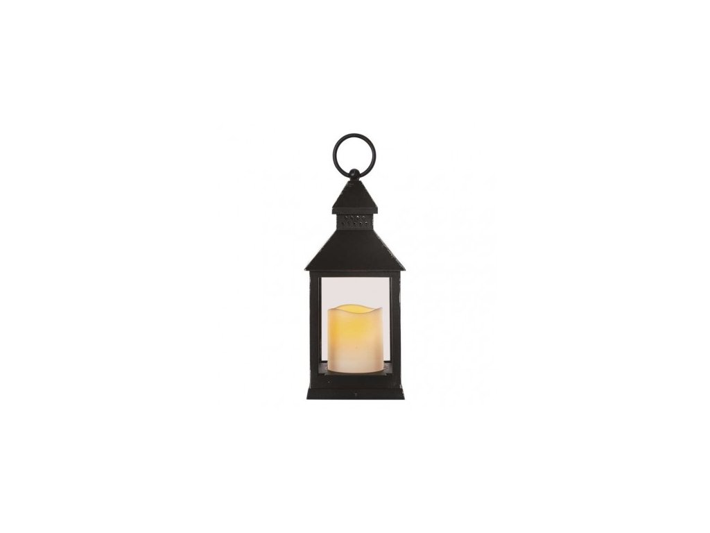 201513 led dekorace lucerna antik cerna blikajici 3x aaa vnitrni vintage casovac