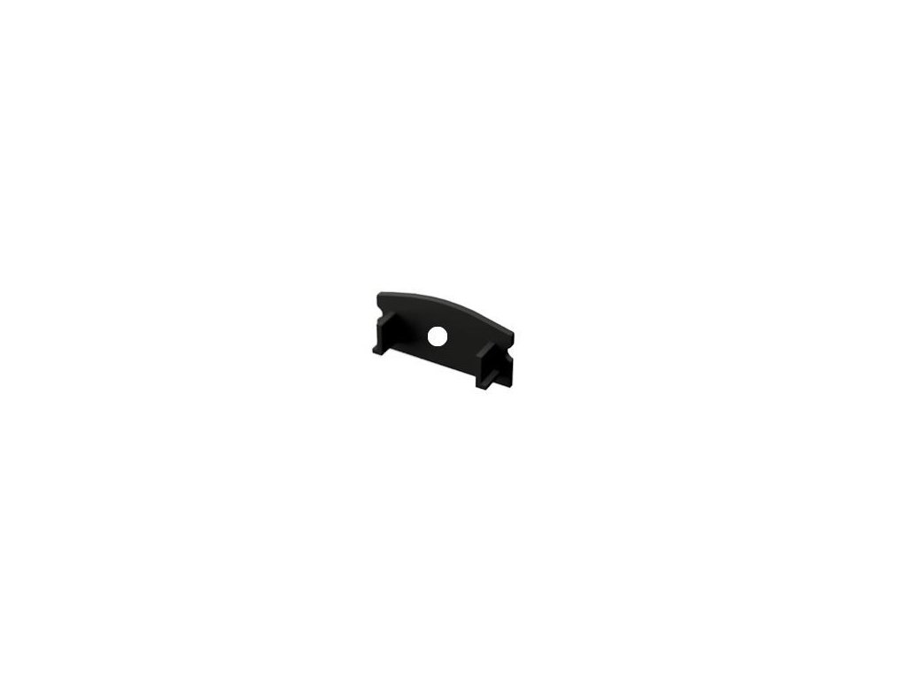 158836 zaslepka s otvorem pvc surface 1 black k alu listam pro led pasky