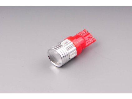 žárovka LED 12V 5W W2,1x9,5d červená s čočkou 6xLED 5630