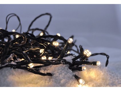 LED venkovní vánoční řetěz, 200 LED, 10m, přívod 5m, 8 funkcí, IP44, teplá bílá