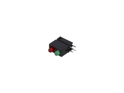 LED zakrytovaný červená/zelená 3mm Poč.diod: 2 20mA 40°