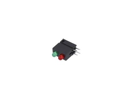 LED zakrytovaný zelená/červená 3mm Poč.diod: 2 20mA 40°