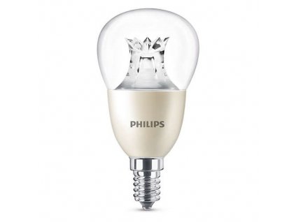 PHILIPS E14 8W 2200-2700K 806lm náhrada 60W; LED kapková žárovka P50 Dim