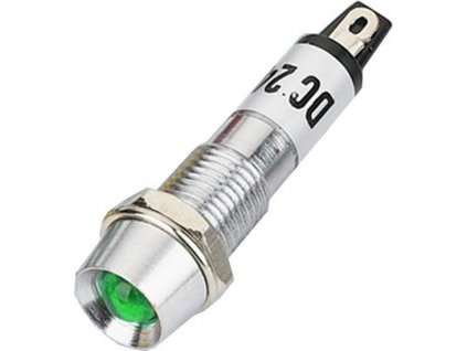 123308 kontrolka 12v led zelena do otvoru 8mm