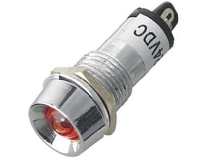 kontrolka 12V LED červená do otvoru 12mm