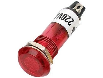 123417 kontrolka 230v s doutnavkou cervena do otvoru 10mm