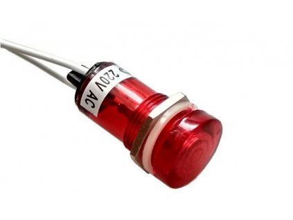 123426 kontrolka 230v s doutnavkou cervena prumer 18mm