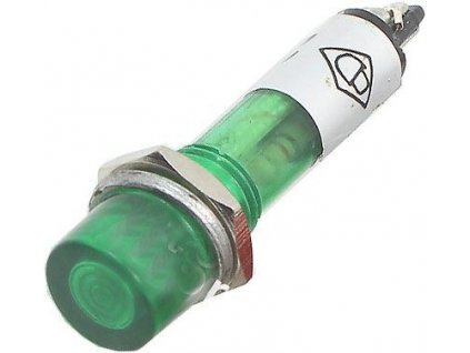 Kontrolka LED 12V , zelená do otvoru 7mm