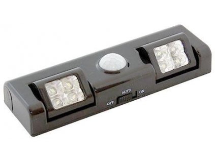 LED osvětlení s PIR čidlem do skříně černé