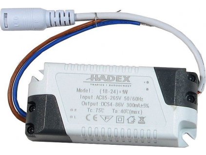 Zdroj-LED driver 18-24W, 230V/54-86/300mA pro podhled.světla M121-125