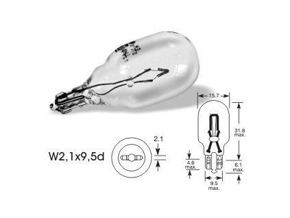 12V 18W celosklo W2,1 x 9,5d, oranžová, Elta