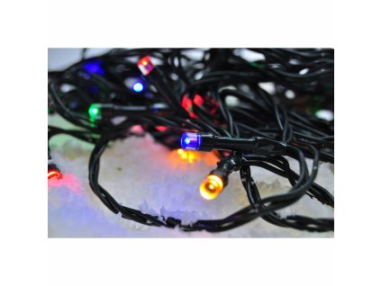 LED venkovní vánoční řetěz, 300 LED, 30m, přívod 5m, 8 funkcí, časovač, IP44, vícebarevný