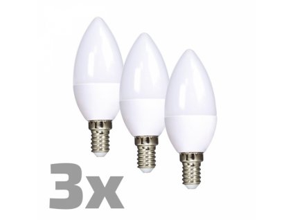 ECOLUX LED žárovka 3-pack, svíčka, 6W, E14, 3000K, 450lm, 3ks
