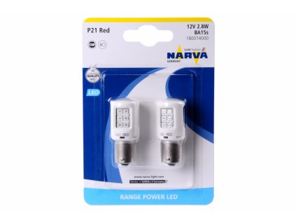 191339 led 12v ba15s narva blistr 2ks p21r cervena