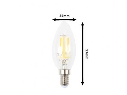 LED žárovka E14 DIMF4W FILAMENT C35 - Teplá bílá