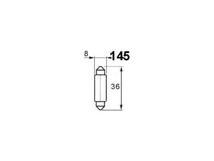 5608 zarovka sufit 24v 3w sv7 8x36mm
