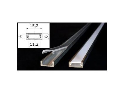 Profil pro moduly LED průhledný přisazené L: 1m hliník