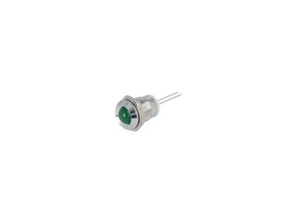 Kontrolka: LED vypouklá zelená Ø12mm do plošného spoje mosaz