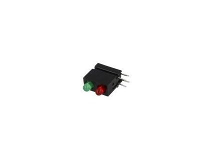 LED zakrytovaný červená/zelená 3mm Poč.diod: 2 20mA
