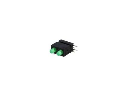 LED zakrytovaný zelená 3mm Poč.diod: 2 20mA 40° 10÷20mcd