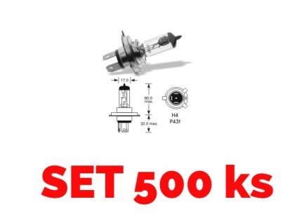 12V H4 60-55W P43t, Elta - set 500 ks