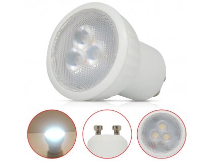 LED žárovka GU10 230V 3W 35mm studená bílá