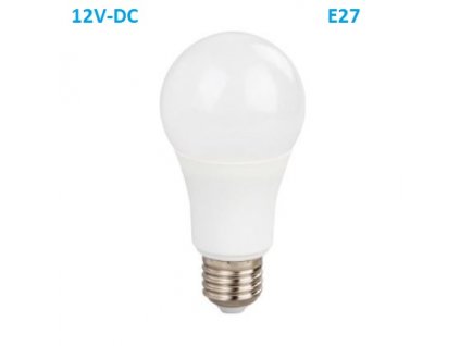 SMD LED žárovka A60 10W/12V-DC/ E27 /4000K/875Lm/230°