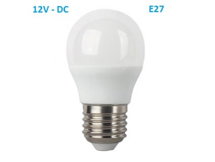 SMD LED žárovka Ball P45 5W/12V-DC/ E27 /6000K/470Lm/180°