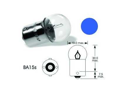 Autožárovka ELTA 12V 10W modrá - Ba15s