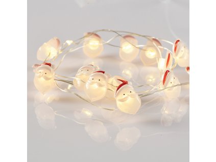 ACA DECOR LED dekorační girlanda - Santa, teplá bílá barva, 2xAA, 170 cm