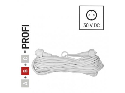 201582 prodluzovaci kabel pro spojovaci retezy profi bily 10 m venkovni i vnitrni