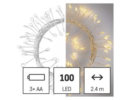 201589 led vanocni nano retez jezek 2 4 m 3x aa vnitrni tepla bila casovac