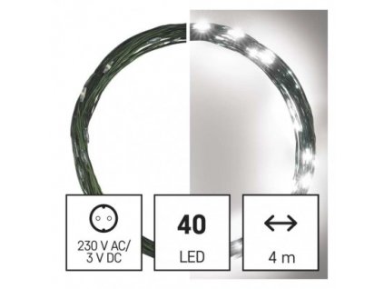 201594 led vanocni nano retez zeleny 4 m venkovni i vnitrni studena bila casovac