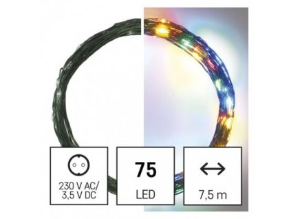 201602 led vanocni nano retez zeleny 7 5 m venkovni i vnitrni multicolor casovac