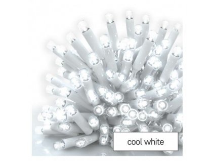 Profi LED spojovací řetěz bílý, 10 m, venkovní i vnitřní, studená bílá, časovač