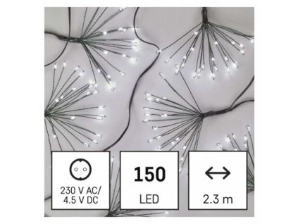 LED světelný řetěz – svítící trsy, nano, 2,35 m, vnitřní, studená bílá, časovač