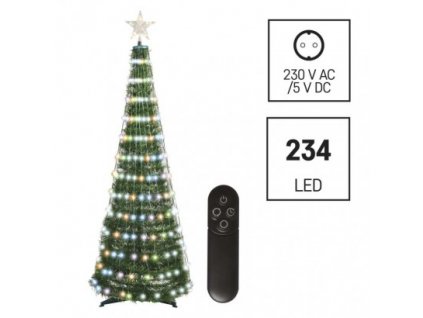 LED vánoční stromek se světelným řetězem a hvězdou, 1,5 m, vnitřní, ovladač, časovač, RGB