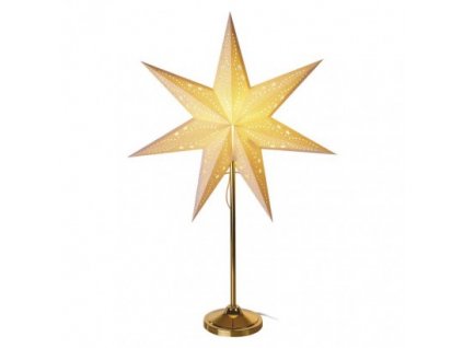 201766 led hvezda papirova se zlatym stojankem 45 cm vnitrni