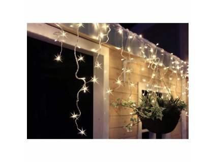 LED vánoční závěs, rampouchy, 360 LED, 9m x 0,7m, přívod 6m, venkovní, teplé bílé světlo