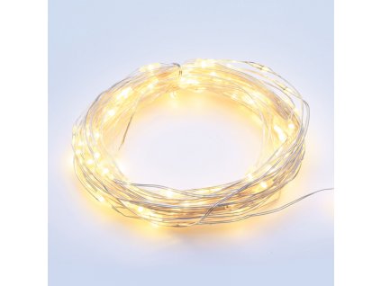 206080 aca decor led dekoracni stribrna girlanda 8 funkci tepla bila barva 30 m ip44 venkovni