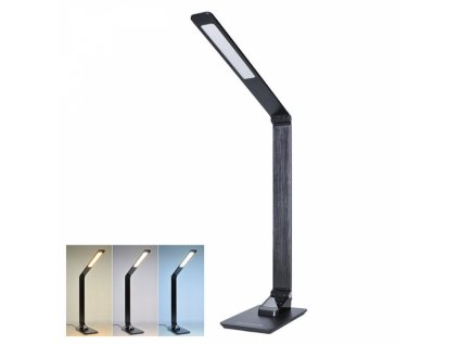 LED stolní lampička stmívatelná, 8W,  display, změna chromatičnosti, hliník, černá