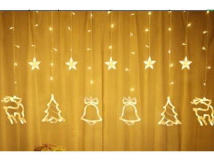 207099 vanocni osvetleni se sobem 138led light curtain studena bila