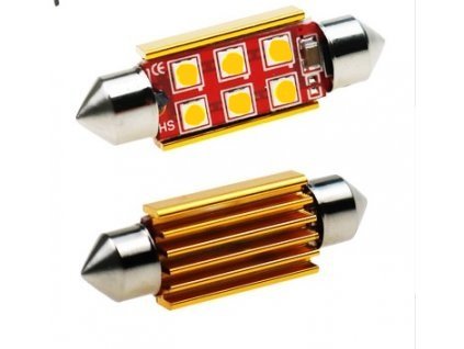 207863 led zarovka sufit 36mm 4led canbus teple bila nejsvitivejsi