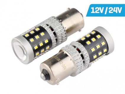 LED žárovka sada 12V/24V 10W BA15s čirá CANBUS