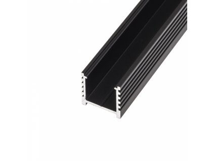 LED profil N12C - nástěnný černý - Profil bez krytu 1m